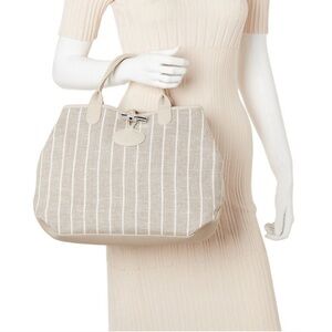 LONGCHAMP  Graphite Roseau-Double-Jeu Tote